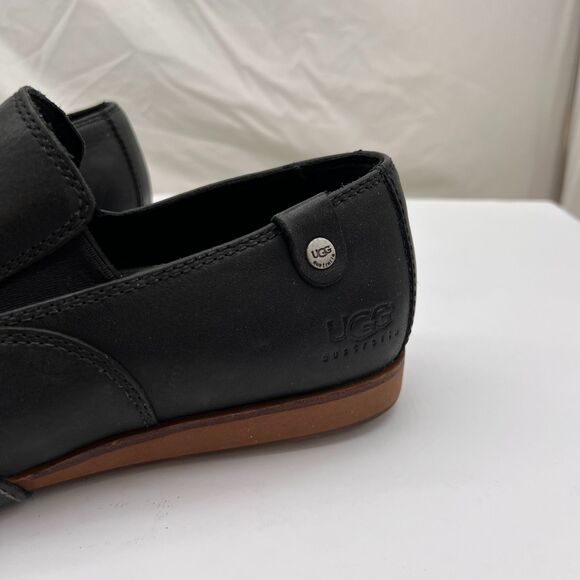UGG Men\'s Leather Slip On Casual Loafers Shoes Black Size 10 main image 6